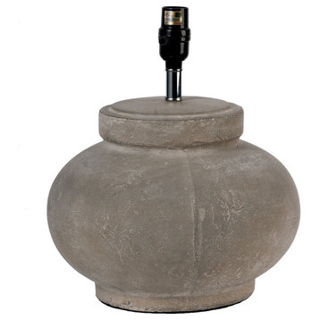 Gray Ceramic Table Lamp Base, 12x9.5"