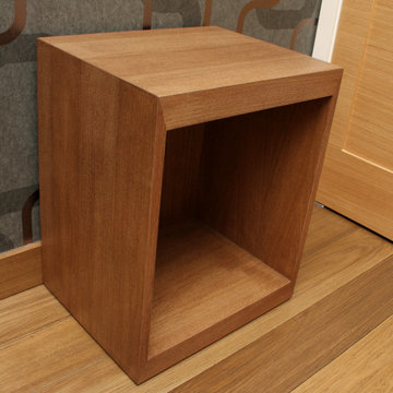 Modern Cube Oak Bedside Table
