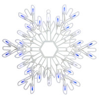 15" LED Lighted Pure White and Blue Snowflake Christmas Window Silhouette