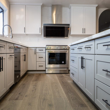 Gray Base Cabinets & White Wall cabinets