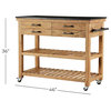 Transitional Brown Wood Kitchen Cart 22813