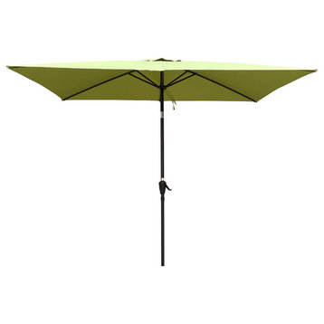 9' Outdoor Patio Market Umbrella With Push Button Tilt and Crank, Green