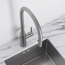 Elegance Pull Out Kitchen Mixer Tap & Vello Undermount Sink In Stainless - Kitchen Taps