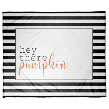 Hey There Pumpkin Stripes Fleece Blanket