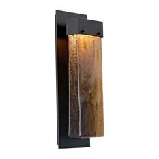 Parallel Glass Indoor Sconce, Matte Black, Bronze Granite