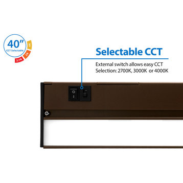 NUC-5 Series Selectable LED Under Cabinet Light, Oil Rubbed Bronze, 40
