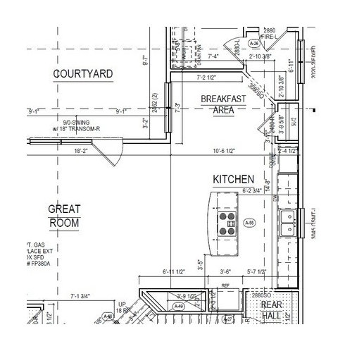 Kitchen layout (fridge placement)