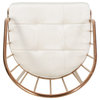 Marcia Modern Velvet Dining Chair With Stainless Steel Frame, Set of 2, Beige/Rose Gold