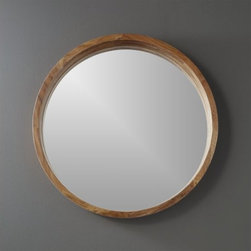 acacia wood 24" wall mirror | CB2 - Mirrors