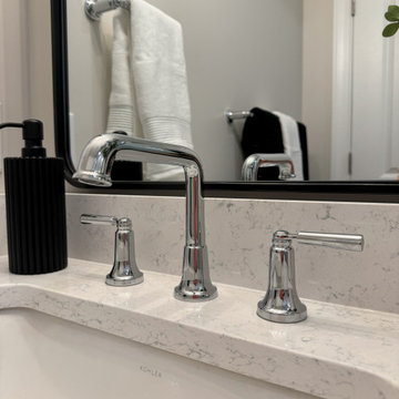 Polished Chrome Fixtures | Black & White Bathroom