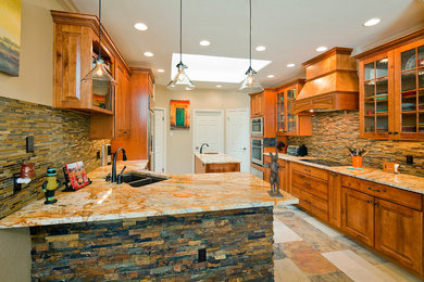 Inspiration for a rustic kitchen remodel in Austin