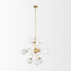Barbara Brushed Gold Metal With Frosted Glass Globes 11-Light Chandelier