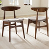 Baxton Studio Flora Gray and Medium Brown Finishing Wood Dining Chair Set of 2