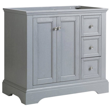 Fresca Windsor 36" Traditional Wood Bathroom Cabinet in Textured Gray