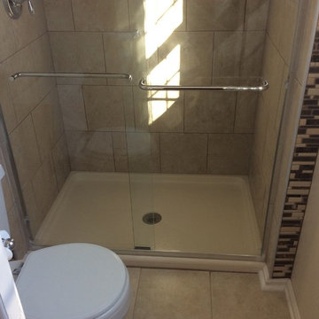 Custom Tile Shower with Mosaic Face
