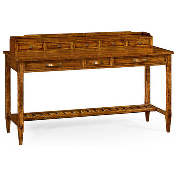 Plank Country Walnut Sideboard With Strap Handles