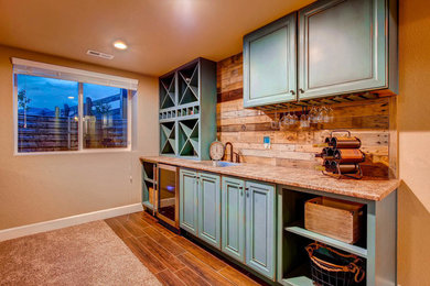 Example of a farmhouse basement design in Denver