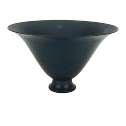 Marie Zimmermann Flaring Footed Vessel with Midnight Blue Patina - Decorative Bowls
