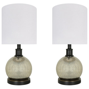Aspen Creative 40211-12, Two Pack, 22" High Glass Table Lamp, Off White