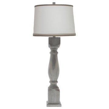 Hudson 40" Tall Table Lamp With Ivory Linen Shade, Drum With Spider Fitter