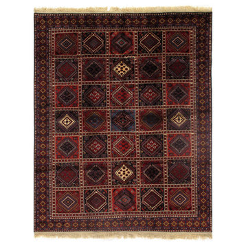 Red Persian Hand Knotted Yalameh 6'7''x8'2''