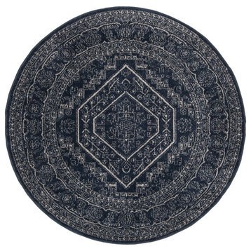 Safavieh Adirondack Collection ADR108 Rug, Navy/Ivory, 6' Round