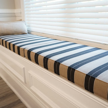 Window seat bench cushions add class to dining room
