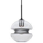 Besa Lighting - Besa Lighting 1JT-HULA8SL-BK Hula 8 - 1 Light Cord Pendant - Canopy Included: Yes  Canopy DiHula 8 1 Light Cord  Black Clear/Black GlUL: Suitable for damp locations Energy Star Qualified: n/a ADA Certified: n/a  *Number of Lights: 1-*Wattage:60w Incandescent bulb(s) *Bulb Included:No *Bulb Type:Incandescent *Finish Type:Black