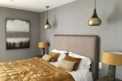 マルセイユにあるトランジショナルスタイルのおしゃれな寝室のインテリア