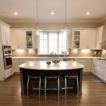 Fieldstone White Kitchen with Slate Gray Stain Island