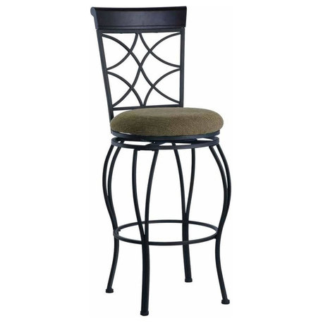 Linon Curves 24.5" Metal Counter Stool in Dark Brown