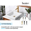 Luxier CS-006 Flat Square Bathroom Ceramic Vessel Sink Art Basin in White