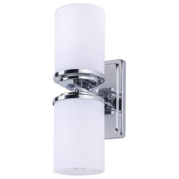 Forte 2424-02-05 Duo, 2 Light Wall Sconce, Chrome