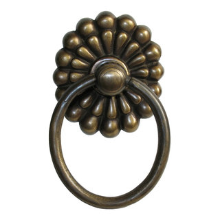 2 1/8 Inch (5 1/2 Inch c-c) Sunburst Cabinet Bail Pull with Rosettes