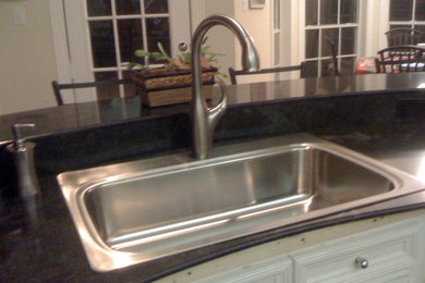Transitional Kitchen Stainless sink & faucet update