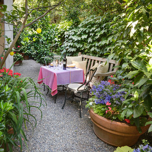 サクラメントのエクレクティックスタイルのおしゃれな庭の目隠し (砂利舗装) の写真