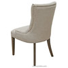 Accent Tufted Fabric Chair With Silver Nailhead, Sand