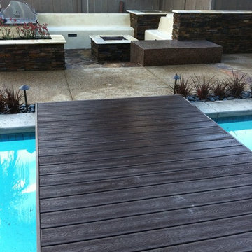 Pool Deck Remodel - Custom concrete, bbq and depressed fire pit