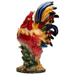 Cosmos Gifts Corp. - Tuscany Farmhouse Rooster Figurine 15 3/4"H - This Fine Ceramic Tuscany Farmhouse Rooster Figurine 15 3/4"H
