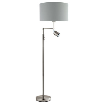 Eglo 201828A Santander 2 Light 59-7/8"H Swing Arm Floor Lamp - Matte Nickel