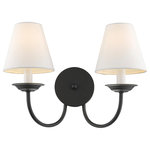 Livex Lighting - Mendham Wall Sconce, Black - The black finish and hand made off white linen hard back shades of this sconce have a serene look that can fit into a wide variety of settings. It's perfect for giving that dark wall more presence and welcoming light.