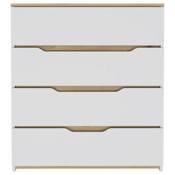 California Style 4-Drawer Dresser, White