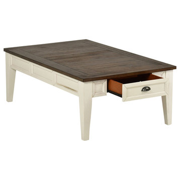 Cayla Cocktail Table Dark Oak and White