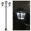 Upgrade 72" Triple-Head Street Vintage Outdoor Garden Solar Lamp Post Light Lawn