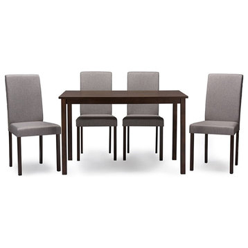 Bowery Hill 5 Piece Dining Set in Espresso and Gray