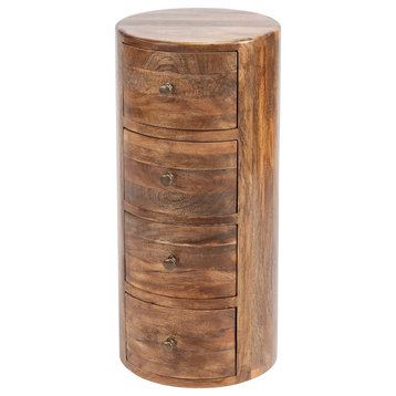 Butler Liam Wood End Table With Storage, Light Brown