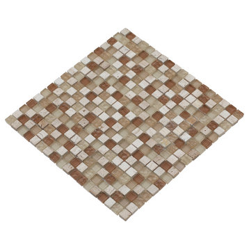 Mesh Pess/Beige Mosaic, 12"x12" Sheets, Set of 10