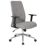 OSP Home Furnishings - Evanston Office Chair With Chrome Base, Fog - Elegant and modern, the Evanston office chair will add a refined style to your office space. The high back design with built in lumbar support and cushioned seating provide lasting comfort. Modify the seat to your own needs with the locking tilt control and height adjustment. Set atop a 5 star gleaming chrome base with heavy duty carpet casters that allow effortless mobility.