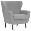Baxton Studio Lombardi Linen Modern Club Chair, Light Gray