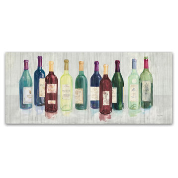 Avery TIllmon 'Keeping Good Company on Wood Red Wine' Canvas Art, 10x24